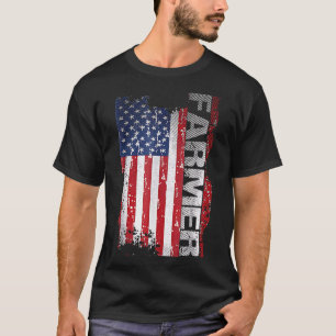 Camiseta Fazendeiro da Bandeira dos EUA para o Dia 4 de Jul