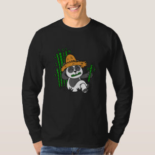 Camiseta fazendeiro de bambu panda comendo relaxando Premiu