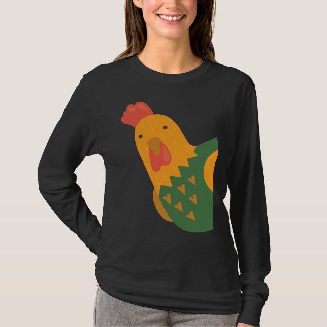 Camiseta fazendeiro de fazenda de frango (Frente)