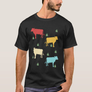 Camiseta Fazendeiro de Fazenda de Vaca Retro