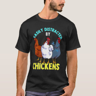 Camiseta Fazendeiro de Frango Aviário Facilmente Distraído 