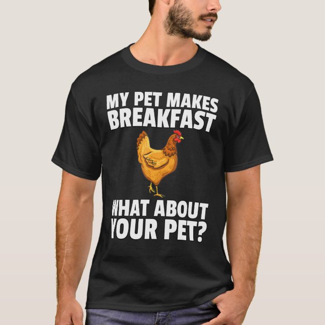 Camiseta Fazendeiro de Frango  Café da Manhã  Galinhas (Frente)
