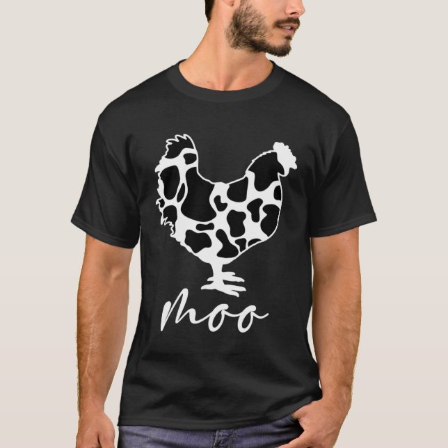 Camiseta Fazendeiro de Frango com Vaca que Diz Moo com Gali (Frente)