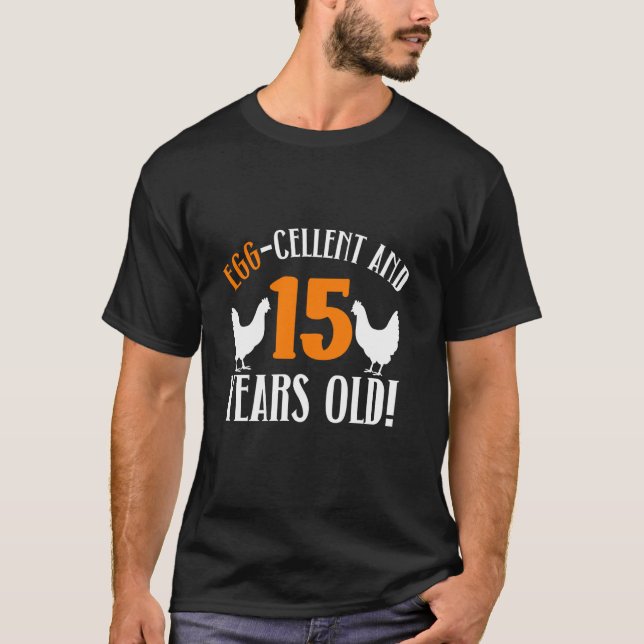 Camiseta Fazendeiro de frango de 15 anos de idade Completa  (Frente)
