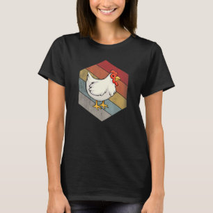 Camiseta Fazendeiro de Frango Geométrico Distressed Vintage