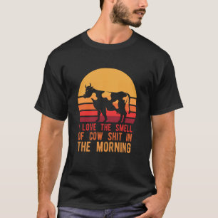 Camiseta Fazendeiro de Leite Retrô Engraçado Cheiro de Gado