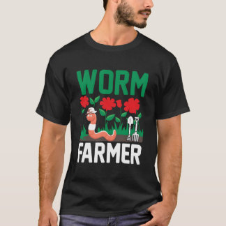 Camiseta Fazendeiro de Minhocas Cultivo de Minhocas Vermico