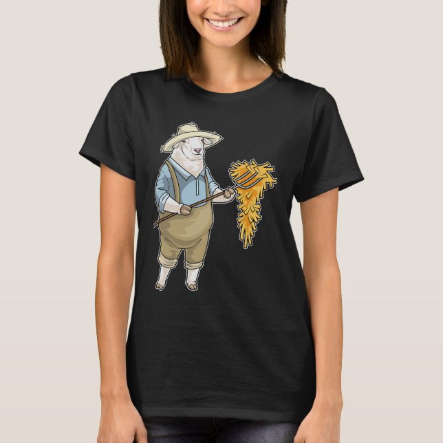 Camiseta Fazendeiro de Ovelhas de Palha (Frente)