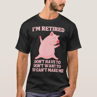 Camiseta Fazendeiro de Porcos Aposentado e Divertido Dançan