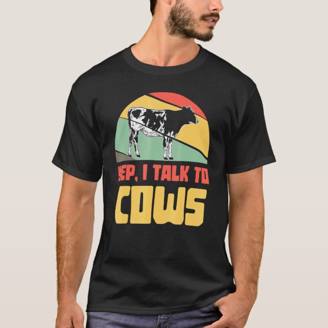 Camiseta Fazendeiro de Vaca Fundo para Agricultura de Carne (Frente)