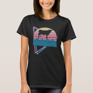 Camiseta Fazendeiro De Vaca Retrai Apenas Um Menino Que Ama
