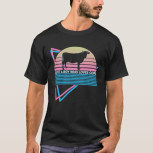 Camiseta Fazendeiro de Vaca Retro Só Um Menino Que Ama Vaca