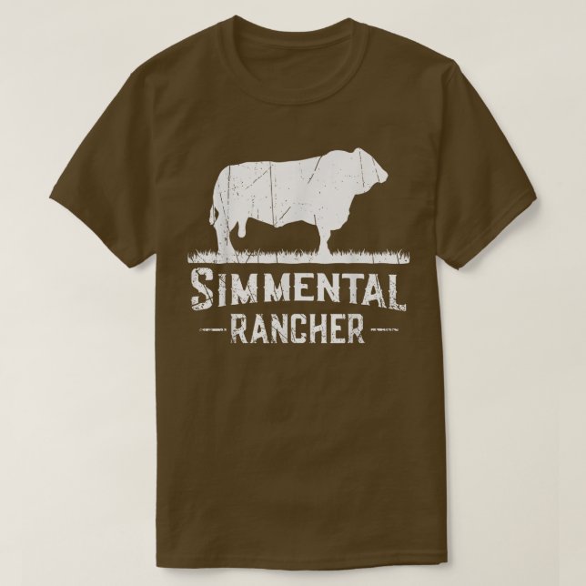 Camiseta Fazendeiro de Vaca Simmental Rancher (Frente do Design)