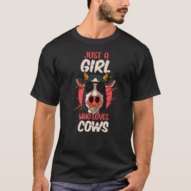 Camiseta Fazendeiro De Vacas-Vaca Apenas Uma Garota Que Ama (Frente)