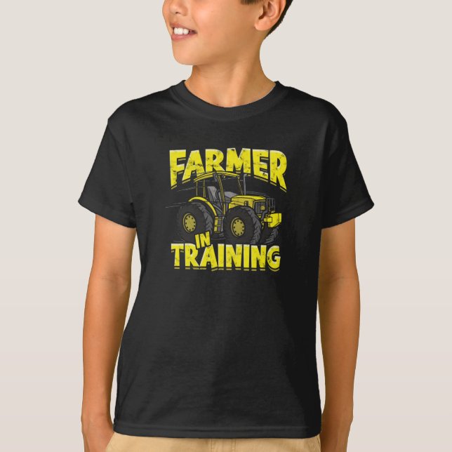 Camiseta Fazendeiro em treinamento - trator (Frente)