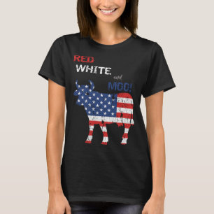 Camiseta Fazendeiro Engraçado Vaca de 4 de Julho
