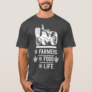 Camiseta Fazendeiro fazenda Não há fazendeiros nem comida n
