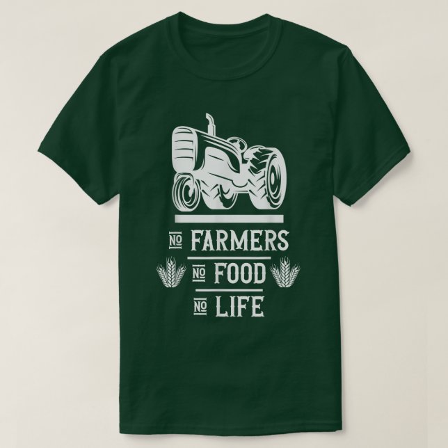 Camiseta Fazendeiro fazenda Não há fazendeiros nem comida n (Frente do Design)