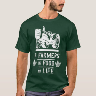 Camiseta Fazendeiro fazenda Não há fazendeiros nem comida n