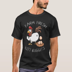 Camiseta Fazendeiro louco de galinha cultiva nuggets de bun