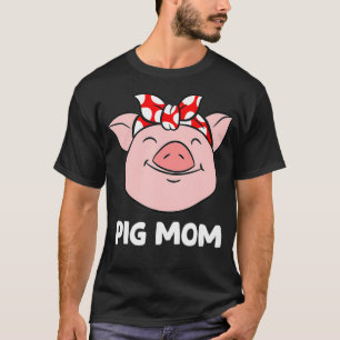 Camiseta Fazendeiro Mamãe Adora Suínos Porco Mamãe Porcos E