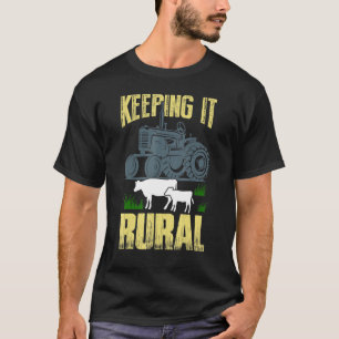 Camiseta Fazendeiro Mantendo o Rural Trator Fazenda Vaca Pe