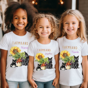 Camiseta Fazendeiro Mirim Personalizado Gatos e Legumes