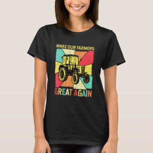 Camiseta Fazendeiro retrovisor - Trator proprietário de Faz