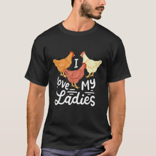 Camiseta Fazendeiros de Frango Engraçados Eu Amo Minhas Dam