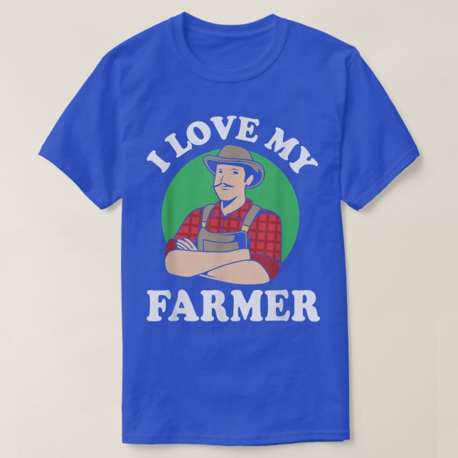 Camiseta Fazendeiros Esposa Para Mulheres Eu Amo Meu Agricu (Frente do Design)