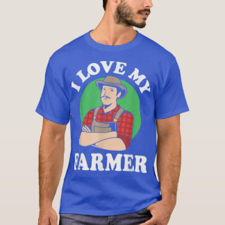 Camiseta Fazendeiros Esposa Para Mulheres Eu Amo Meu Agricu