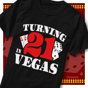 Camiseta Fazendo 21 Anos Noite de Aniversário de Casino em