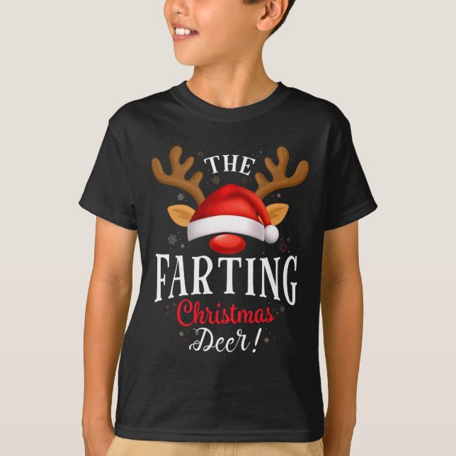 Camiseta Fazendo a festa da família de veados de Natal Pjs  (Frente)