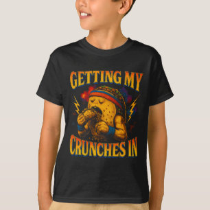 Camiseta Fazendo abdominais no treino da academia taco engr