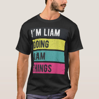 Camiseta Fazendo Coisas de Liam Engraçado Nomes Personaliza