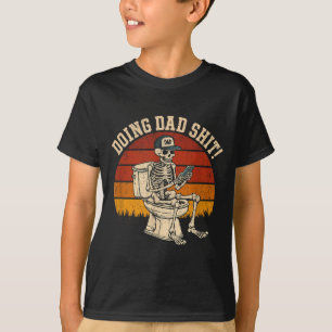 Camiseta Fazendo Coisas de Pai Piada de Pai Esqueleto Pai P