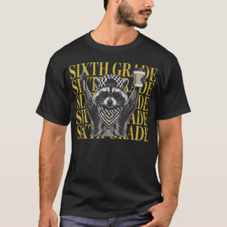 Camiseta Fazendo graça no sexto ano de Guaxinim de volta às