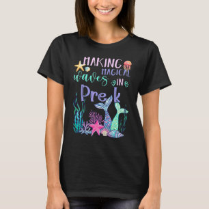 Camiseta Fazendo Ondas Mágicas No Pré Mermaid De Volta à Es