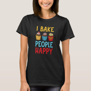 Camiseta Fazendo panqueca de bolo I Assar Pessoas Happy 1