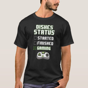 Camiseta Fazendo pratos Status Jogos Engraçados Jovens Ensi
