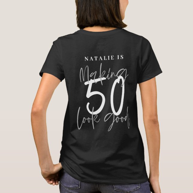 Camiseta Fazer 50 anos de idade são personalizados (Verso)