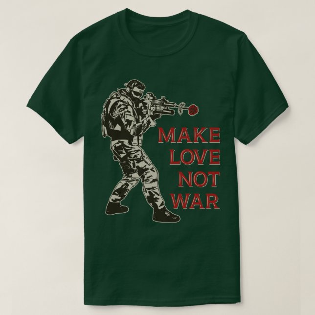 Camiseta fazer amor não guerra (Frente do Design)