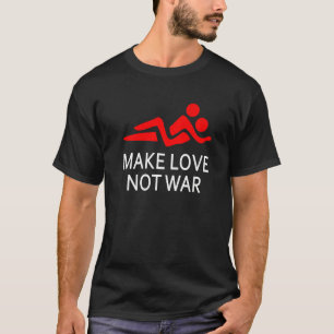 Camiseta Fazer Amor Não Guerra Feliz Hippy Dizendo Paz