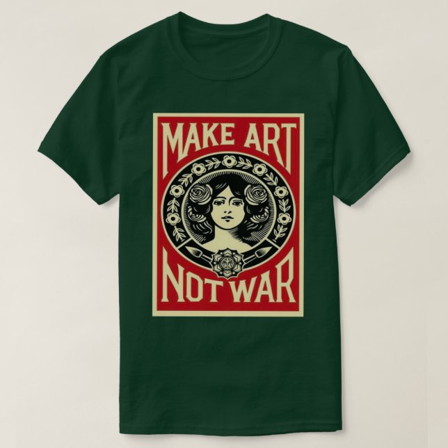 Camiseta Fazer arte não guerra (Frente do Design)
