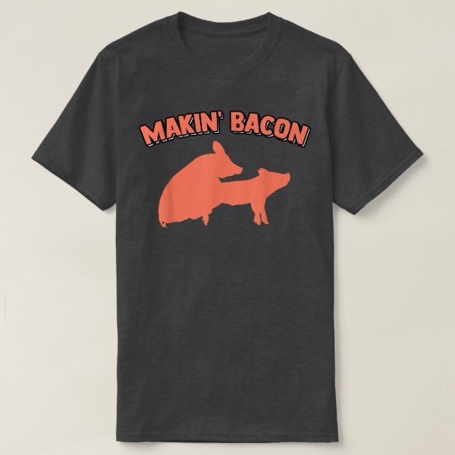 Camiseta Fazer Bacon Pork Pig Piada Memórias Humor Adulto (Frente do Design)