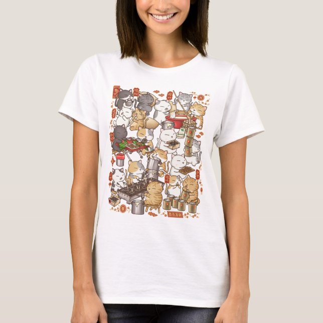Camiseta Fazer de Gato de Ano Novo Chinês Kuih Kapit (Frente)