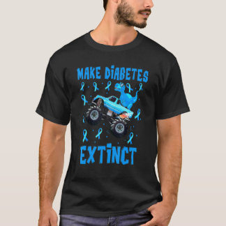 Camiseta Fazer Diabetes Extinguir T Rex Dinossaur Monster T