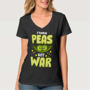Camiseta Fazer Ervilhas Não Guerra Vegetal Pun Vegan