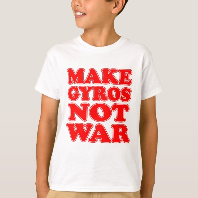 Camiseta Fazer Gyros Não Guerra (Frente)