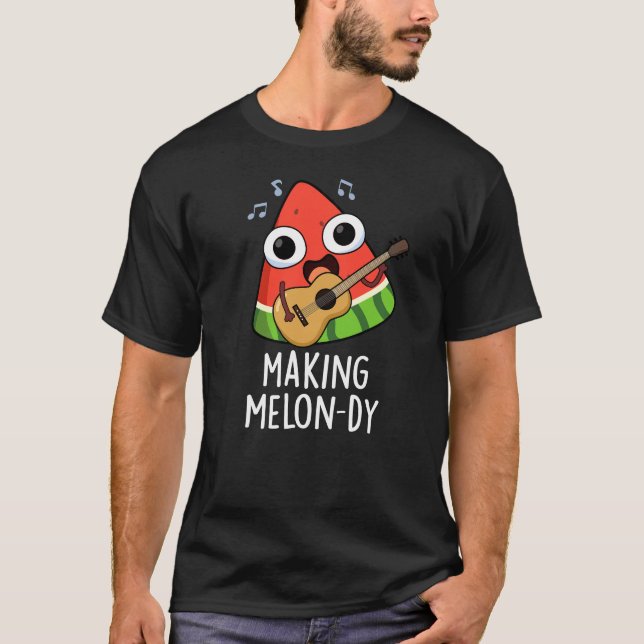 Camiseta Fazer Melon-dy Funny Melon Pun Dark BG (Frente)